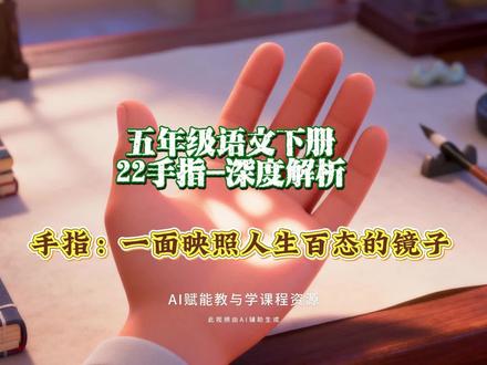 5.69五年级语文下册《22手指》深度解析:丰子恺把手指写成一面映照人生百态的镜子#五年级语文 #手指 #AI创作浪潮计划 #有用内容创作计划 #创作人计划
