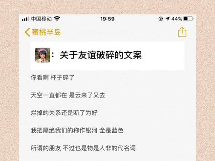 关于友谊破碎的句子: