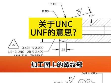 关于UNC、UNF的意思?#图纸设计 #cnc加工 #机械加工 #数控加工 #英制螺丝 #美制螺纹