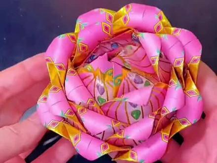 12张九色琉璃纸叠莲花#折纸教程 #手工 #莲花 #莲花折叠教程 #折纸