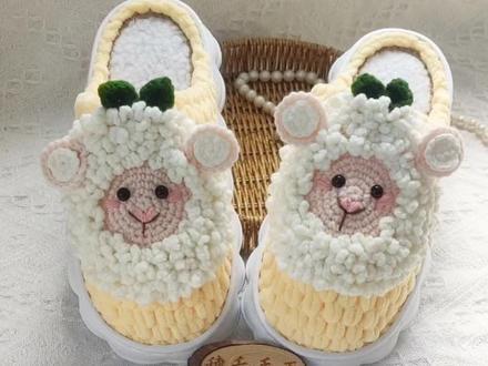 羊咩咩钩织教程1️⃣#冰条线拖鞋教程 #钩织教程 #仙女必备