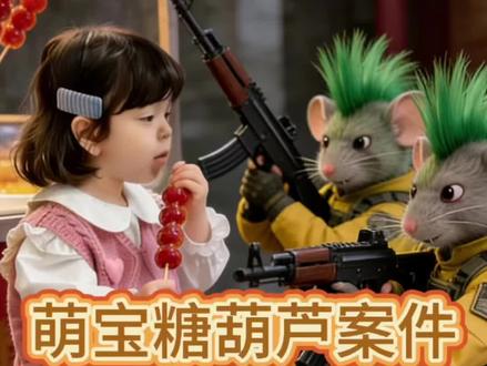 萌宝糖葫芦案件 萌宝糖葫芦案件#ai短片制作 #橘猫#黑猫警长#警察抓小偷动画#青年创作者成长计划