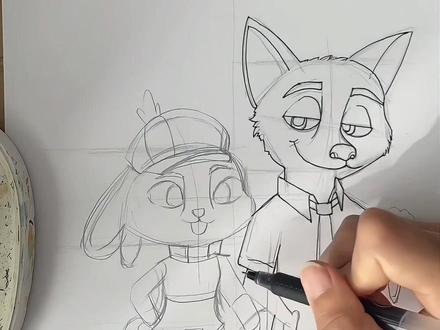 朱迪尼克这么可爱的~最近超受欢迎的,超详细教程来啦,快跟着视频学一学#绘画教程 #朱迪尼克 #动漫课程 #线上美术课 #线上美术老师