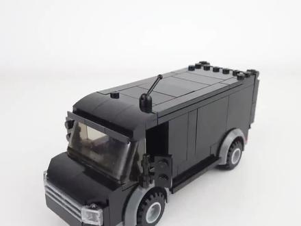 乐高玩家MOC黑色厢式货车积木搭建教程