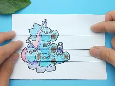 给寒冰射手豌豆手绘升级变身,有趣五次发射会是怎样?太搞笑!