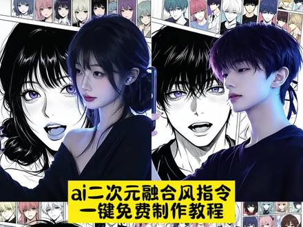 ai二次元融合风指令 ai合成动漫人物双人照教程 ai二次元漫画特效 ai 二次元融合风教程 ai二次元和真人融合 ai 二次元融合风特效指令 ai二次元融合风 AI二次元融合风 #小云雀AI #小云雀AI一键图片设计#ai二次元融合风#AI二次元融合风