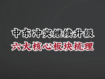 中东冲突继续升级,六大核心板块梳理 #股票 #股民交流 #散户 #干货分享 #财经