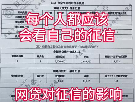 学会看征信保护好自己的征信,接着看征信负债#怎么看征信报告 #征信 #贷款知识