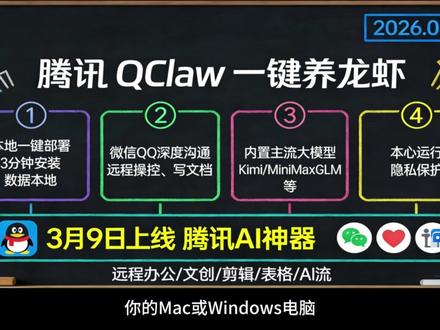 腾讯Qclaw一健养龙虾#腾讯龙虾 #openclaw #ai #小龙虾 #人工智能