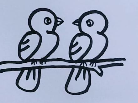 用四个2画两只小鸟#简笔画#小鸟简笔画法 #创意简笔画