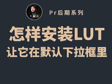 怎样安装LUT,让它在默认下拉框里?
#pr教程 #pr剪辑 #pr