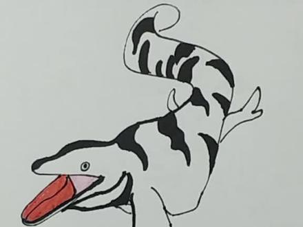 今日简笔画:沧龙,你认识这个吗?#手绘 #画画