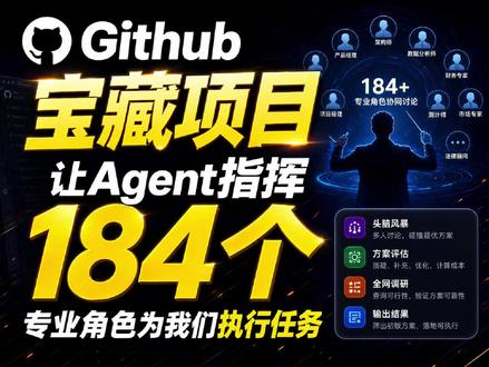 github宝藏项目,让hermes指挥184个专业角色 宝藏级Github项目,让Agent管理184个专业角色帮我们执行各种复杂任务#github #agencyagent #ai工具 #hermes #智能体