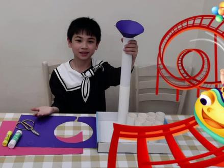 奔跑吧#小球过山车,小学DIY手工