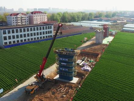 带你看潍烟高铁龙口段桥墩施工现场...