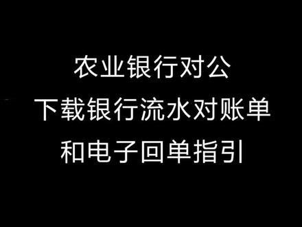 农业银行对公下载银行流水和电子回单指引#注册公司 #记账报税 #干货分享 #财务 #杭州