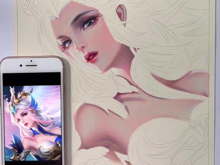 主要就是第一步我怕大家学不会#彩铅 #手绘 #王昭君青鸾有意 #王者 #抖音小助手