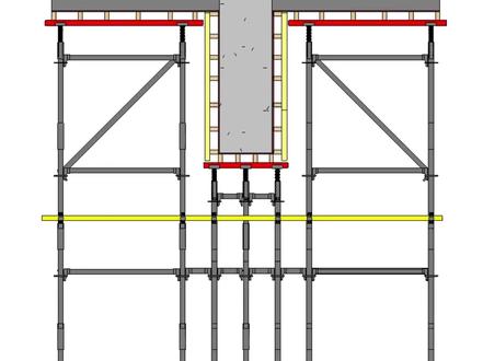 盘扣脚手架梁底标高与板底标高相差大于 1米,需增加斜拉杆。 #土木工程 #施工现场实拍 #脚手架 #施工员 #安全员