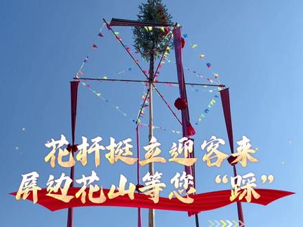 年味屏边|屏边花杆已立好,就等你来“踩”!#有一种叫云南的生活#寻美红河#滴水苗城康养屏边#花山节