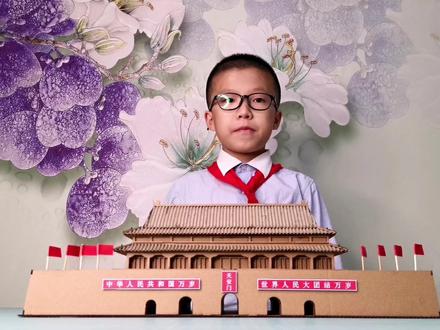 用纸壳自制天安门模型,红色文化爱国主题手工,废物利用适合学生 #自制模型 #手工模型 #纸壳手工 #国庆节手工