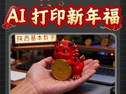 科技年味拉满!豆包 AI 生成 3D 福礼,6666 台打印 拓竹携手豆包春节联名,春节互动超好玩!AI 生成 3D 贺岁模型,零基础轻松上手,还有打印机抽奖。认准拓竹陕西服务中心陕西基本数字技术有限公司分享为您分享玩法~
#豆包3D打印 #豆包春节 #拓竹科技 #陕西服务中心 #拓竹西安