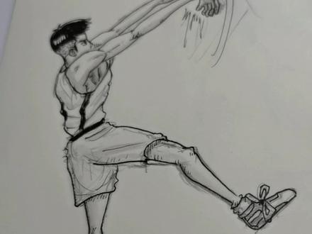 画一个后仰跳投#漫画 #绘画过程 #绘画