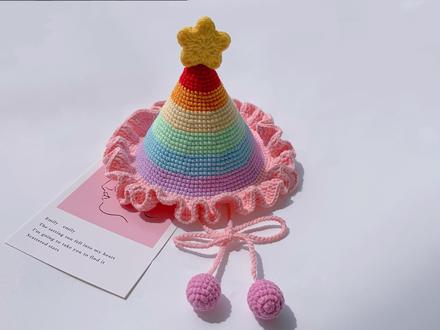 彩虹生日帽钩针编织教程,给即将过生日的宝贝做一个吧,快乐翻倍哦#手工 #制作过程 #爱生活爱编织 #礼物 #教程