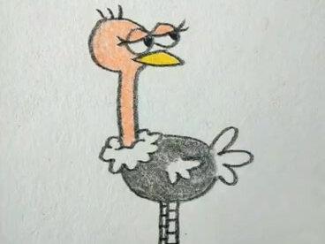 #爱上简笔画 今天来画只大鸵鸟!