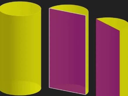 小学几何模型,圆柱体竖切截面,动画演示 #小学几何模型 #圆柱体 #圆柱截面 #小学数学解题技巧