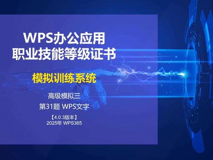 WPS 高级模拟三 31