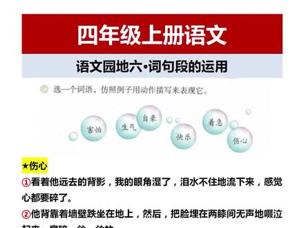 四年级上册语文语文园地六,词句段的运用,仿写句子#四年级上册语文 #词句段运用 #语文园地 #仿写句子 #小学语文