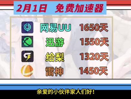 2月1日最新UU加速器兑换口令免费领!UU/雷神/
给梨/迅游cdk口令大放送!天卡/周卡/月卡先到先
得!人人可领取!#电脑 #游戏 #电脑知识 #游戏日常 #steam游戏