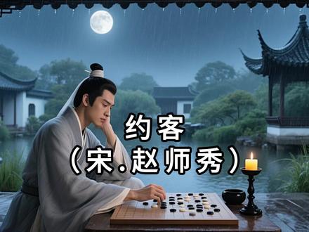 《约客》宋赵师秀古诗词黄梅时节家家雨青草池塘处处蛙 黄梅时节家家雨,青草池塘处处蛙。
有约不来过夜半,闲敲棋子落灯花。
写作背景:
“约客”就是邀请客人来相会。这首诗描绘出了江南独特美妙的夏夜,以及诗人在夜雨中静静等待友人的情景,透着浓浓的生活气息。诗歌采用写景寄情的写法,表达了诗人内心含而不露的寂寞之情。情景交融、清新隽永、耐人寻味。
作品鉴赏:
与人约会而久候不至,难免焦躁不安,往往会下意识地作一种单调机械的动作,这大概是每个人都会有的经验,以此入诗,很难写得蕴藉有味。然而赵师秀的这首小诗却写得情景交融、清新隽永、耐人寻味。尤其是诗人这里的“闲敲棋子”引得 “落灯花”,固然是敲棋所致,但也委婉地表现了灯芯久燃,候客时长的情形,诗人怅惘失意的形象也跃然纸上了。可见艺术创作中捕捉典型细节的重要性。
作者简介:
赵师秀:南宋诗人,与翁卷、徐照、徐玑合称“永嘉四灵”,开创了“江湖派”一代诗风。