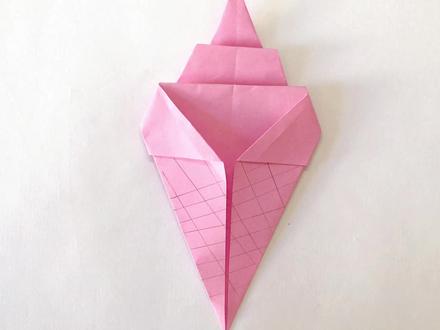 手把手教你折冰淇淋,超简单!1分钟完成!【折纸】