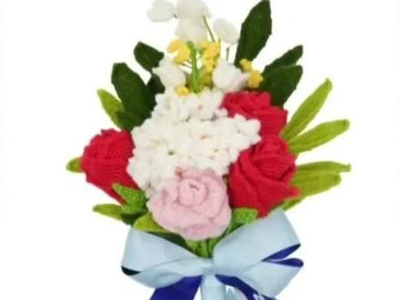 冬奥会花束之酒杯玫瑰主体部分编织教程 #冰雪2022