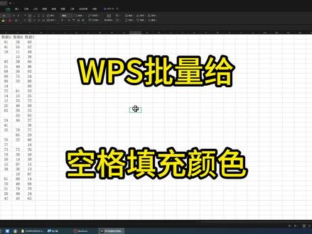 3-19WPS批量给空格填充颜色 #wps #WPS表格 #WPS表格技巧 #excel