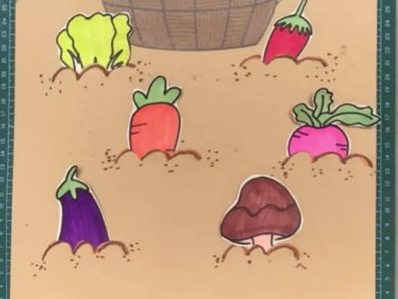 《有趣的菜篮子🧺》,画出自己喜欢的蔬菜给它装进菜篮子里面吧!❤️#创意美术 #儿童画 #零基础学画画