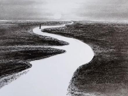 孤帆远影碧空尽,唯见长江天际流#手绘 #原创 #画画