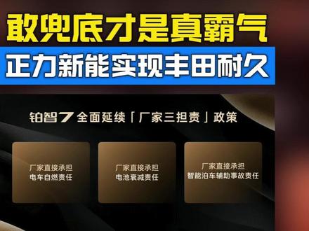 10年交付400万套,极限切割不起火,正力新能为丰田铂智 7 三担责兜底!
#正力新能 #丰田铂智7 #三担责 #新能源电池