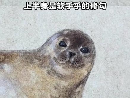 =没人能拒绝画一只肥美的qq肠 #海豹 #水墨画 #可爱