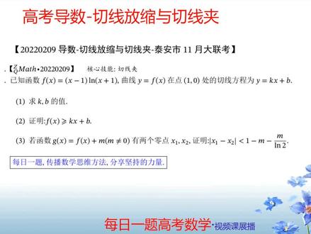 导数-切线夹神技-泰安11月联考压轴 #高中数学 #数学 #数学思维 #高考数学 #高考
