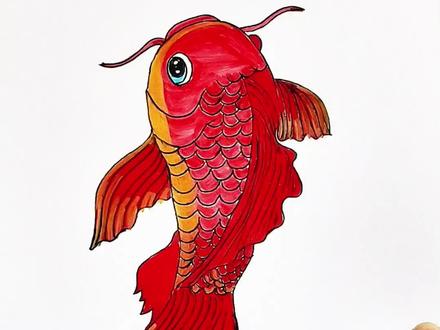 我画的好看,别给我便便💩表情,哼💢💢💢#脑洞大开 #鲤鱼 #锦鲤 #一起学画画 #儿童创意手工