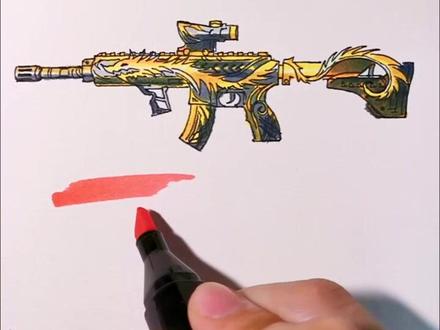 #吃鸡 高配版m416来了,能看出都有什么配件的都是高手吧#和平精英 #简笔画 @抖音小助手