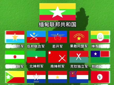 全缅甸格党派以及国旗!这么多党派能不乱吗?