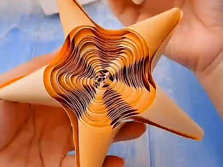 小时候的吸管五角星,现在用纸折个超大的 #diy创意手工#手工制作