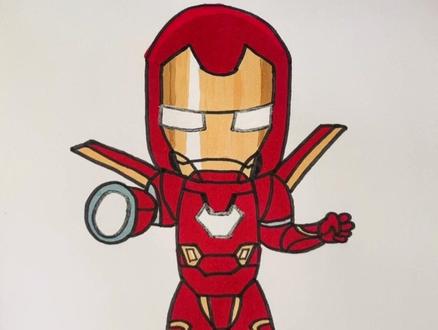 #想画就画 #一学就会的简笔画 #育儿简笔画 来跟我画个 随便画的钢铁侠吧