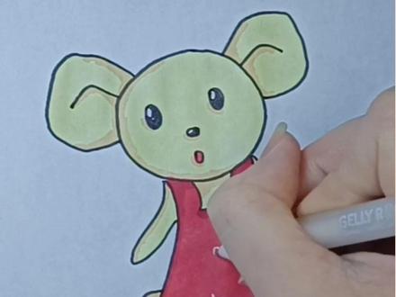 穿红裙的老鼠🐭姐姐!#每日一画 #简笔画 #一起学画画 #一学就会的简笔画 #简笔画教程 #儿童简笔画