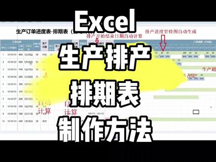 Excel如何制作生产排产排期表