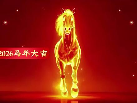 2026年马年大吉背景动态视频#2026年大吉 #马到成功