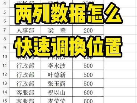 两列数据怎么快速进行位置调换呢?#办公技巧